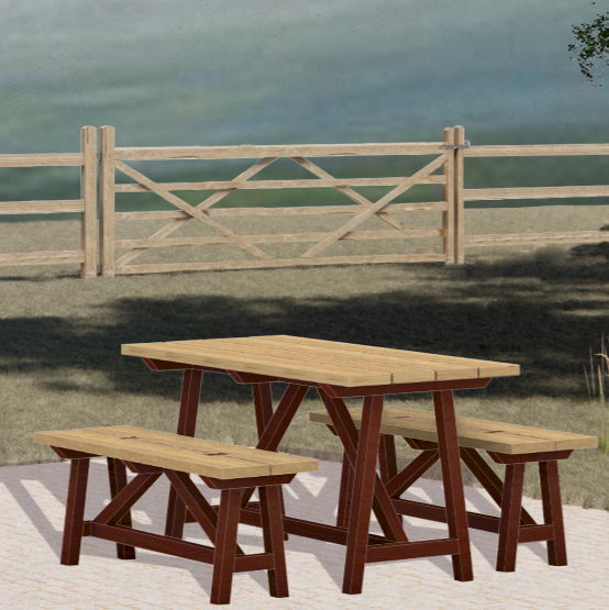 table and benches